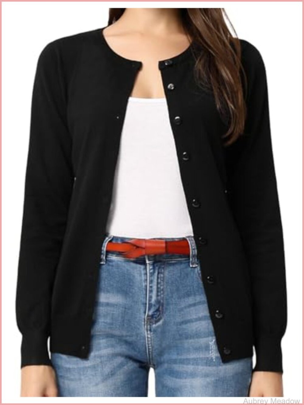 Women's Long Sleeve Button Down Knit Cardigan Sweater Lightweight